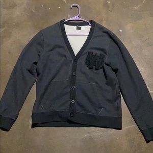 Grey oversized grandpa cardigan button up